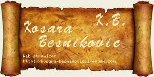 Kosara Besniković vizit kartica